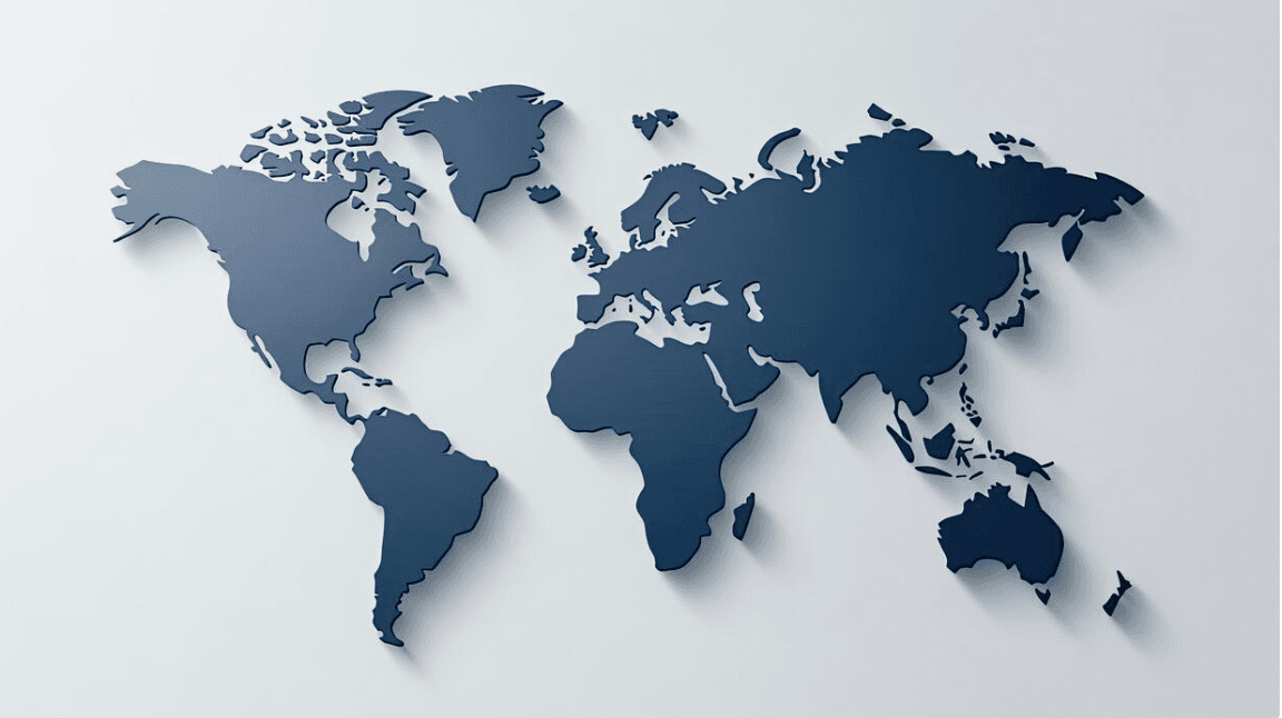 World map illustrating places relevant to Molliora member coordination